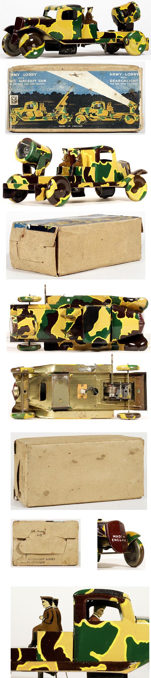 1940 Wells-Brimtoy, Camouflaged Army Lorry in Original Box